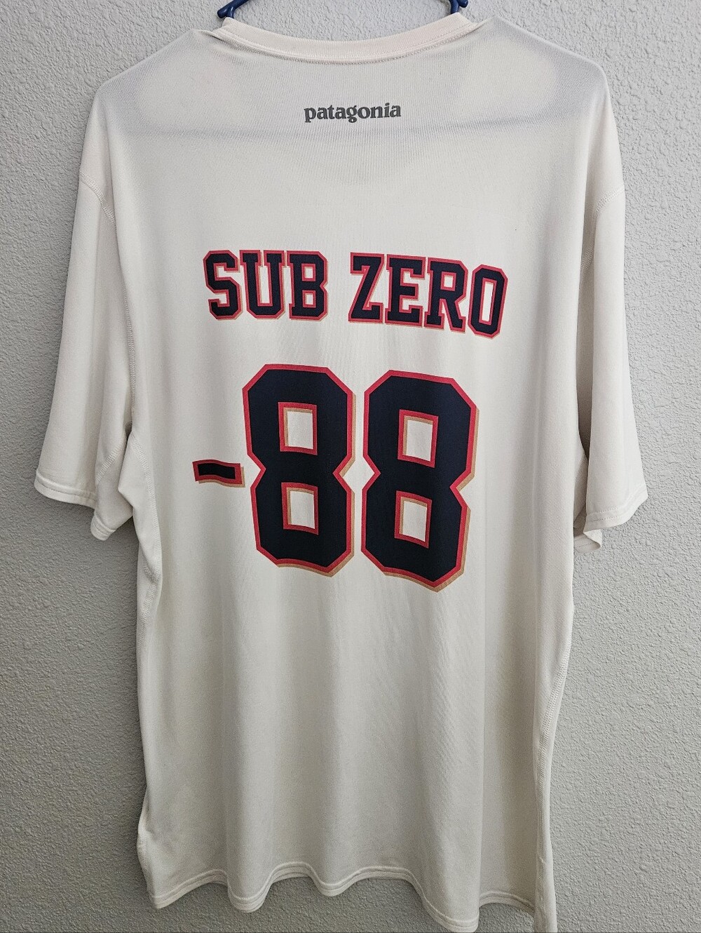Patagonia White Graphic 'MPIS - 88' Sub Zero Short Sleeve Men's Shirt